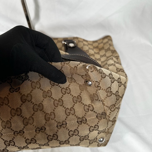 authentic Gucci beige/Brown GG canvas lcon Bit Tote Bag - Picture 11 of 13